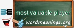 WordMeaning blackboard for most valuable player